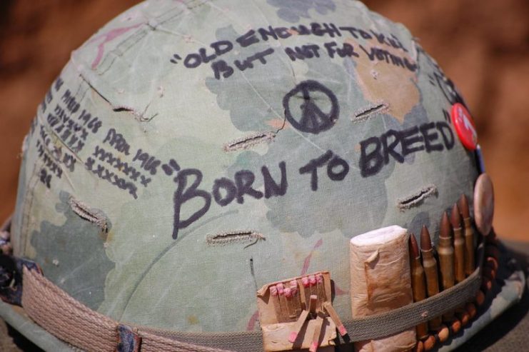 Vietnam Helmet “Born to Breed”. Photo: Lemsipmatt CC BY 2.0