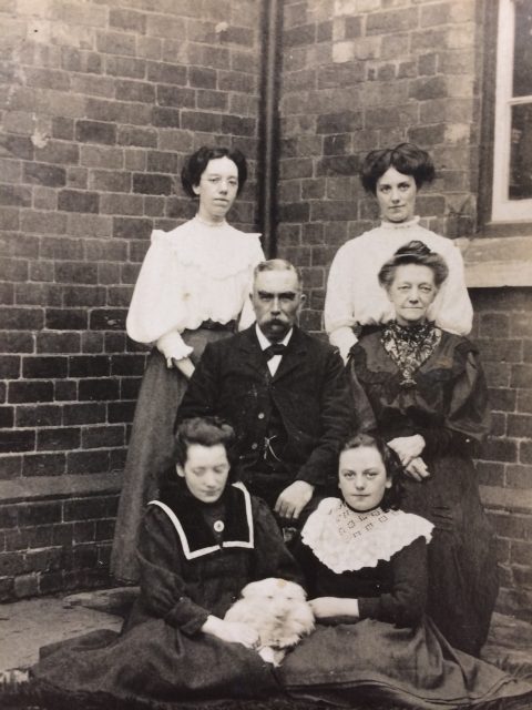 The Holderness family, back from left, Nellie, Kitty. Their parents George and Catherine. Front from left, Mabel and Elsie. Credit: Hansons 