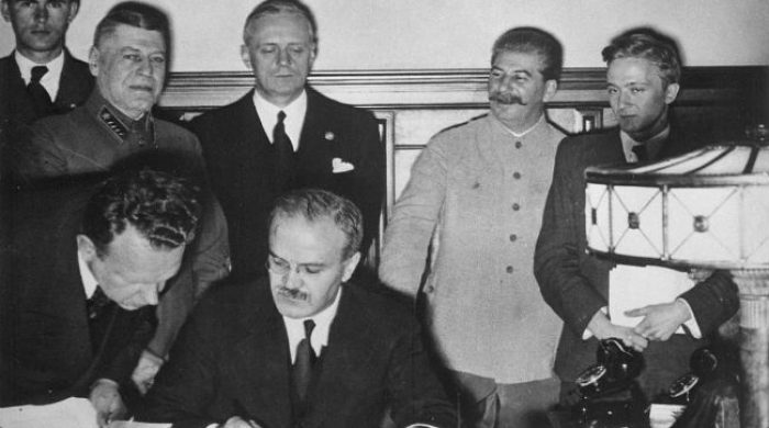 The Nazi-Soviet Pact was a  pact between Nazi Germany and the USSR. Also known as the Molotov-Ribbentrop Pact, the agreement was signed in Moscow on 23 August 1939. Also known as the  non-aggression pact.