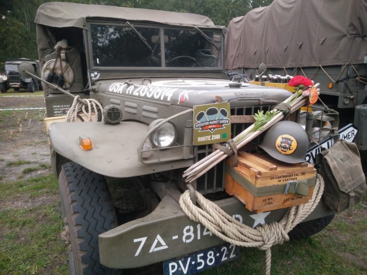 One of the many historical vehicles participating in the grand column of ‘Operation Market Garden 2019’.