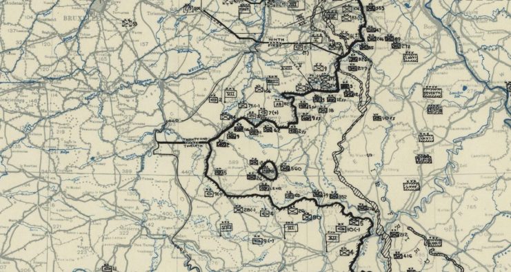 Photo: 12th Army Group Situation map December 25 1944