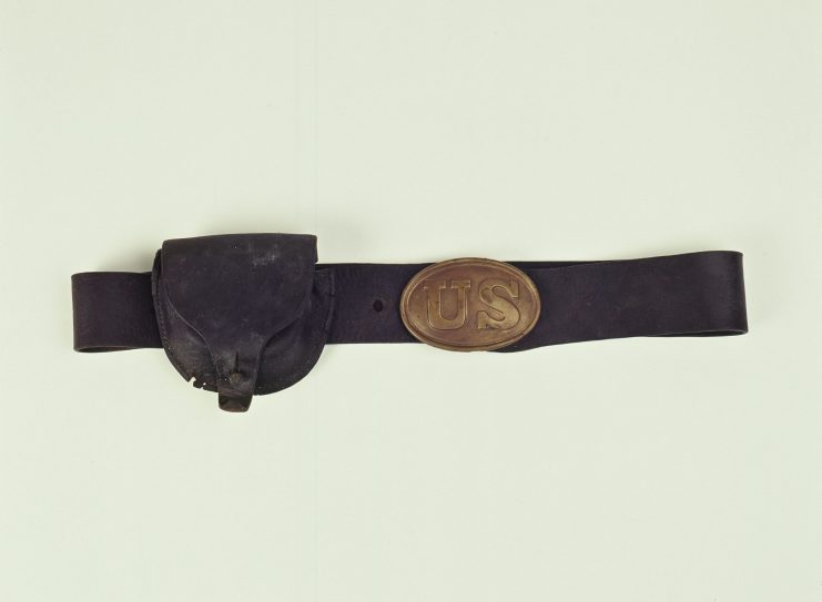 Military belt, buckle and blackpowder purse