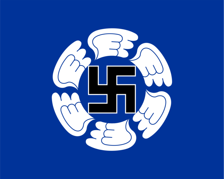 Флаг подразделений ВВС Финляндии без эмблемы подразделения в кантоне.