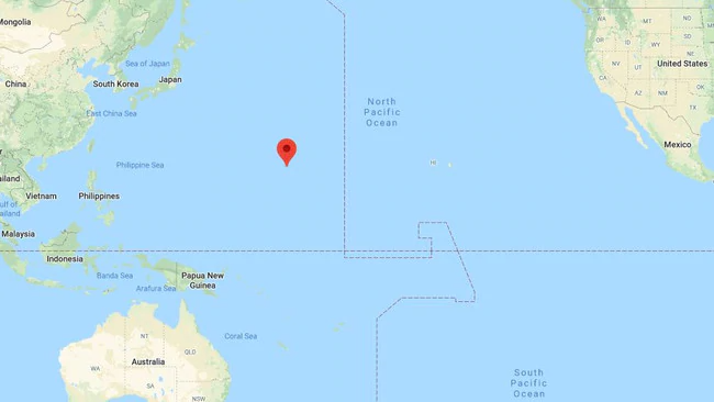 Wake Island is a mere dot on a map in the Pacific Ocean but it’s a pivotal US outpost. Picture: Google MapsSource:Supplied