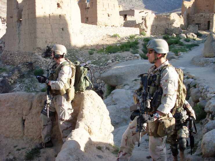 Members of Operational Detachment Alpha 3336, 3rd Special Forces Group in the remote Shok Valley of Afghanistan.