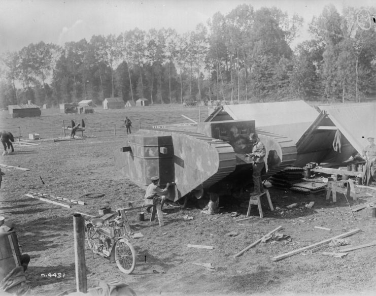 Building dummy Tanks, Somme. September 1916