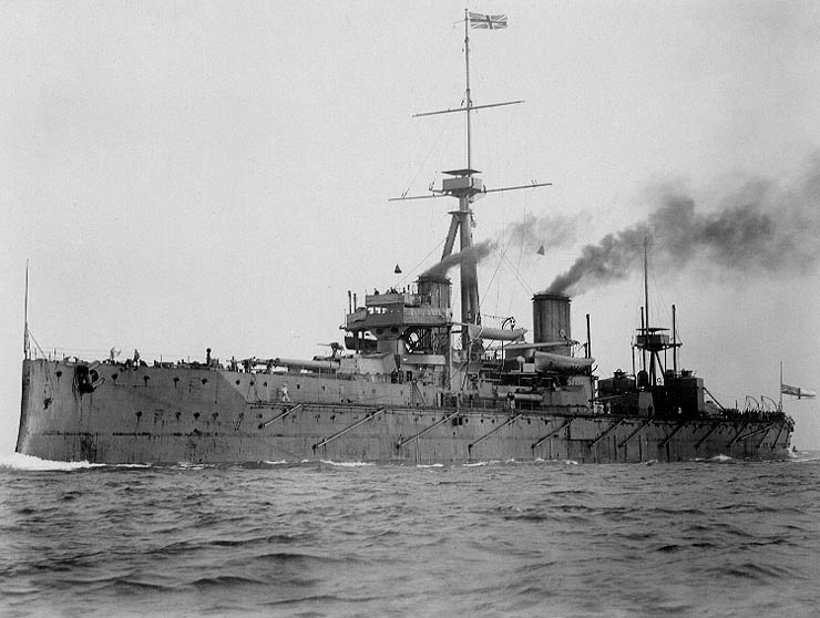 HMS Dreadnought photographed circa 1906. The name of the ship, and the class of battleships named after her means fear nothing.