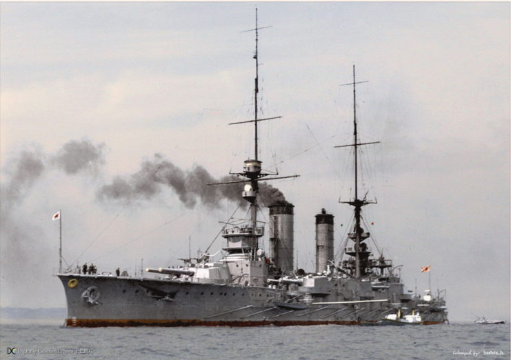Japanese dreadnought-class battleship Satsuma. It was sunk during target practice in 1924.