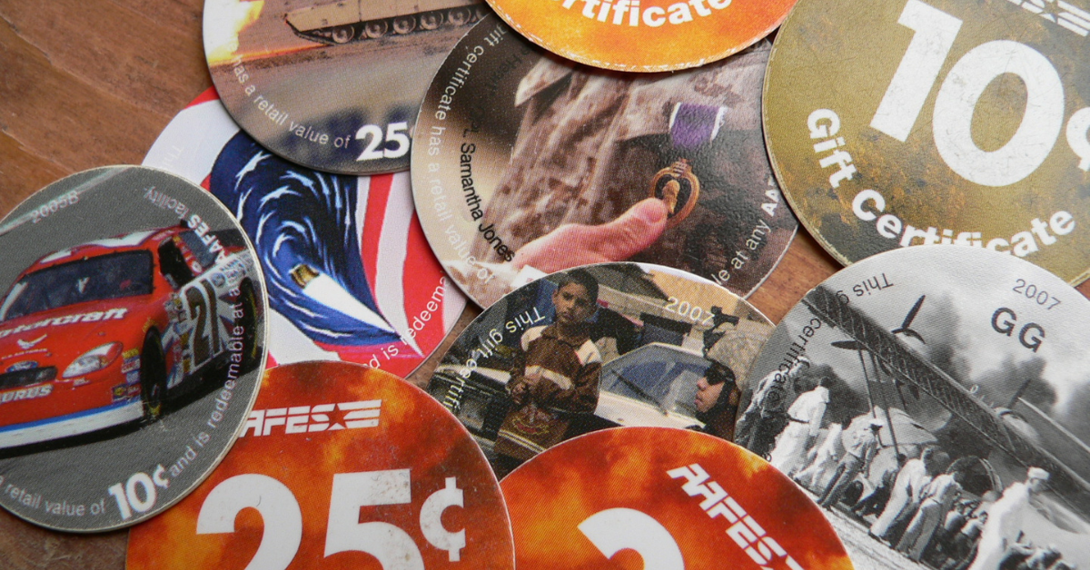 pogs used as "gift certificates" on military bases
