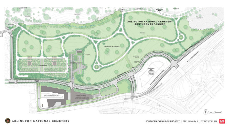 The Arlington National Cemetery Southern Expansion Plan will add more space to ANC in a location near the existing Air Force Memorial, and former Navy Annex.
