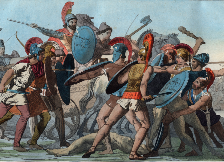 Painting depicting the death of Patroclus
