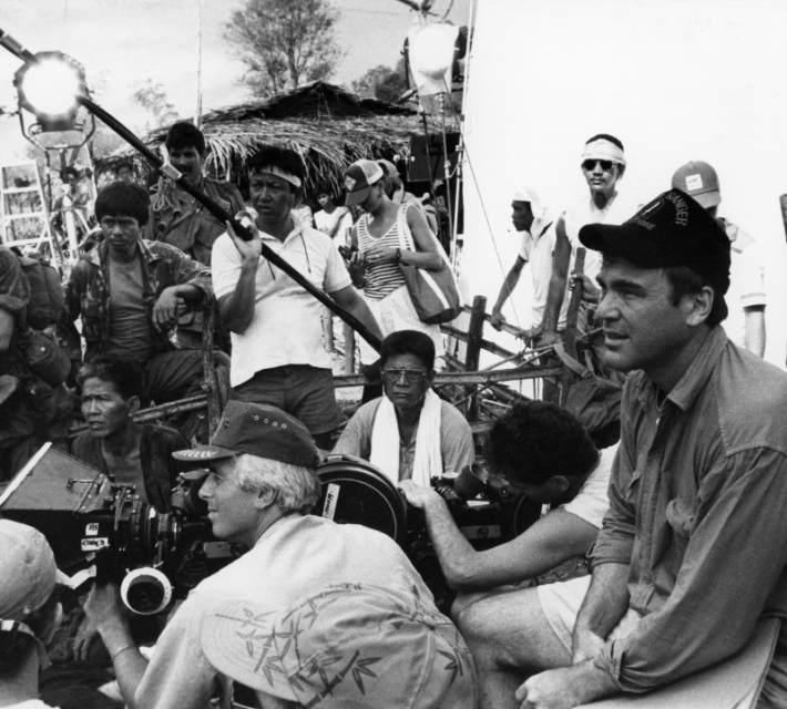 Oliver Stone behind the scenes, directing Platoon