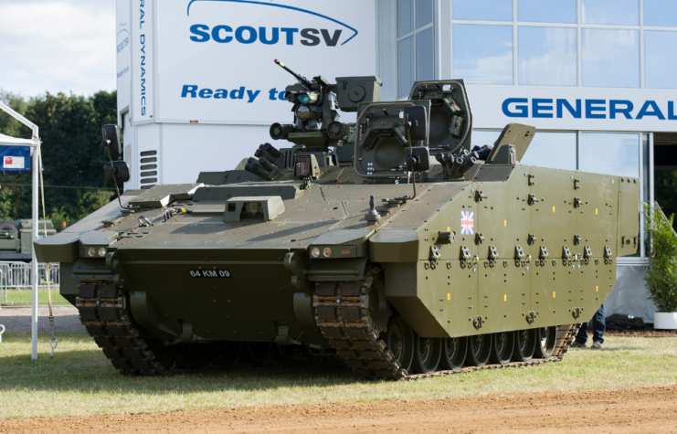 Seen here the first pre-production prototype of the Scout Specialist Vehicle (SV) at the UK’s biggest military vehicle demonstration, Defence Vehicle Dynamics (DVD). 