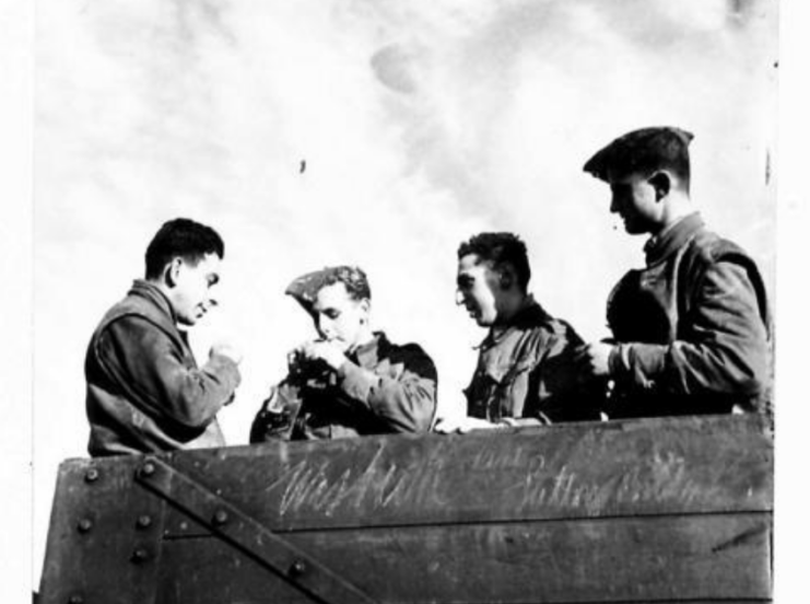 Peter Masters and other members of X Troop enjoying some downtime, circa 1941.