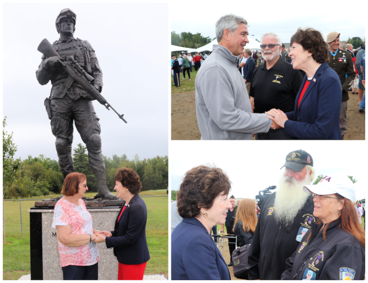 Collage of images from the memorial dedication
