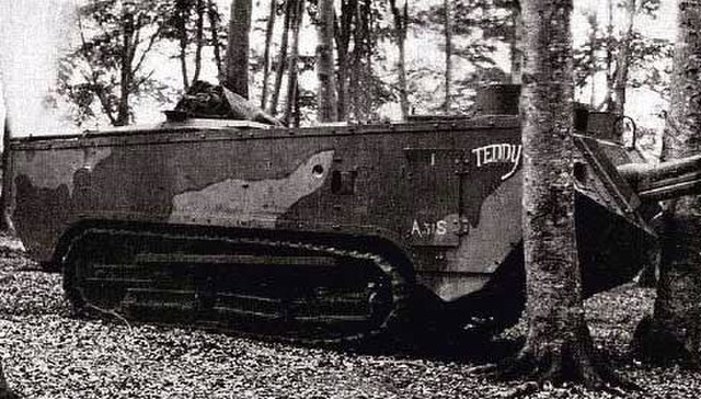Saint-Chamond tank among trees