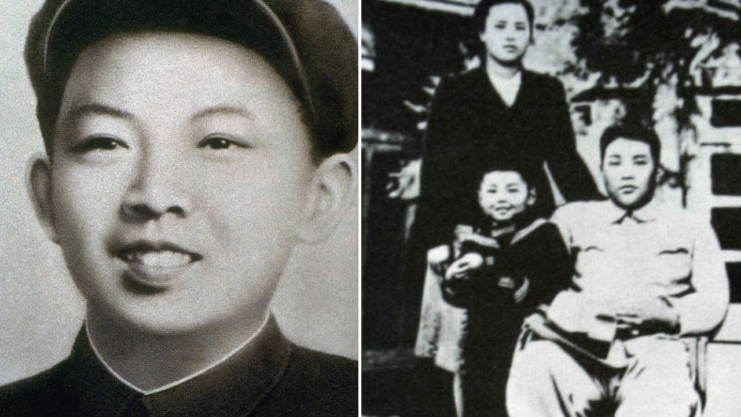 Kim Jong-Il as a child + Kim Jong-Il and his parents