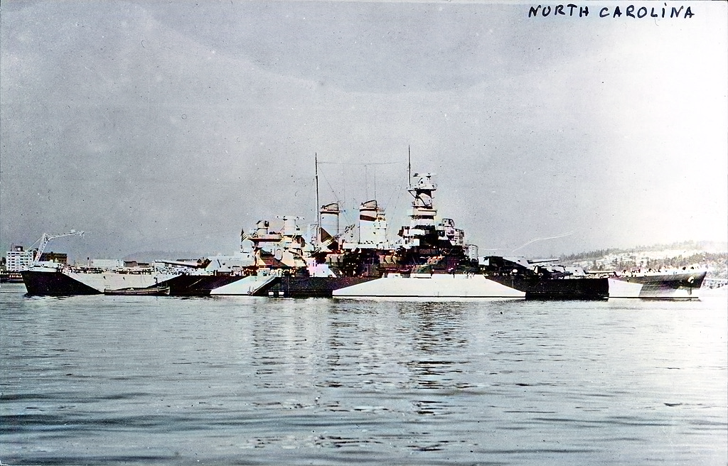 USS North Carolina - Colorized Photo