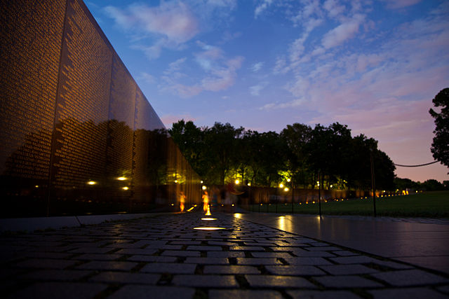 Vietnam Veterans Memorial at sunset