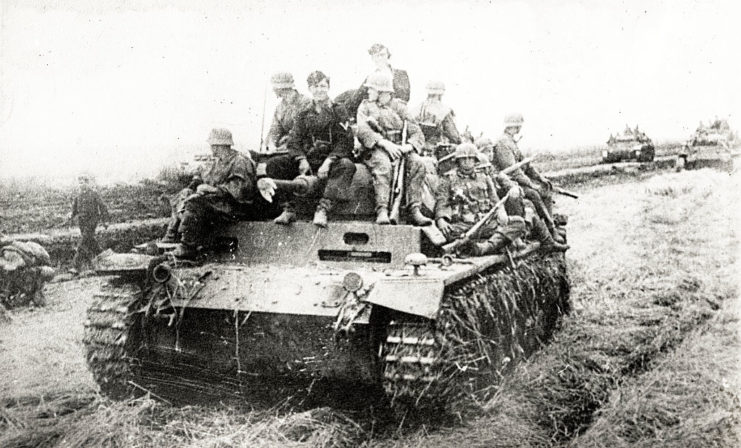 A German Panzer Tank in Russia during WW2