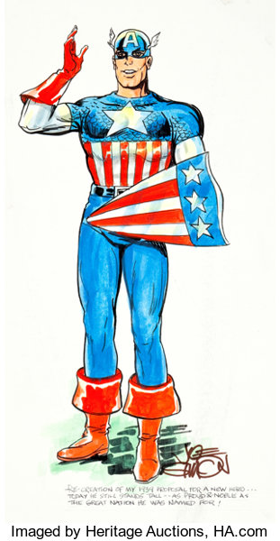 The original Captain America sketch by Joe Simon