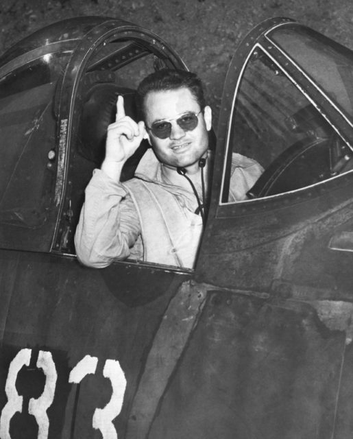 WW2 Pilot Wearing Aviators 