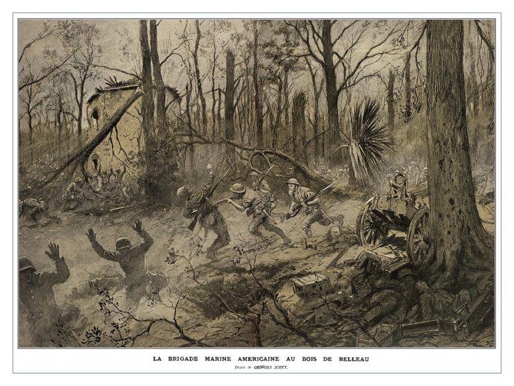 Artist's depiction of the Battle of Belleau Wood