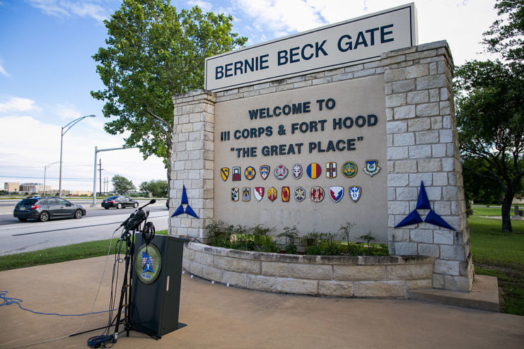 Bernie Beck Gate at Fort Hood 