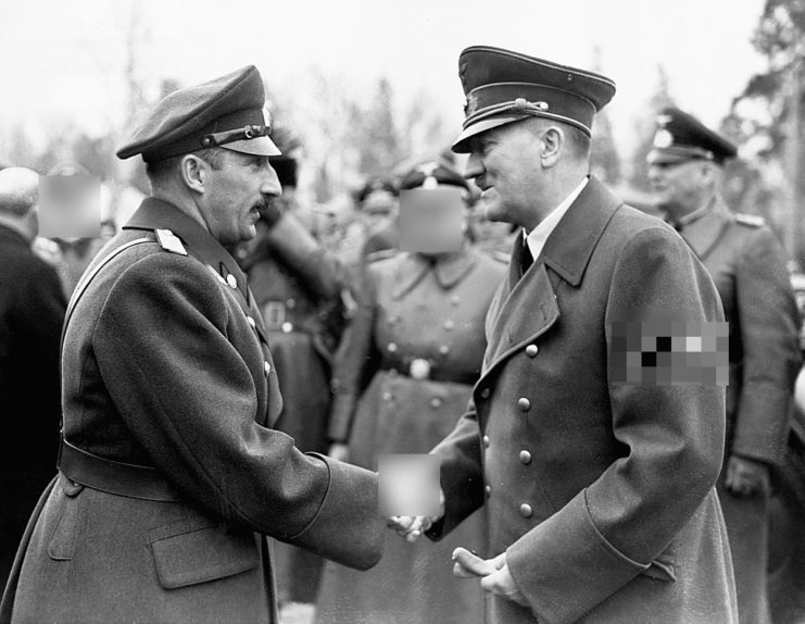 Adolf Hitler shakes hands with Tsar Boris III