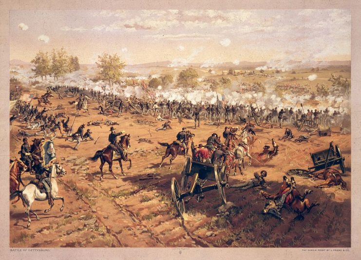 Artist's depiction of the Battle of Gettysburg