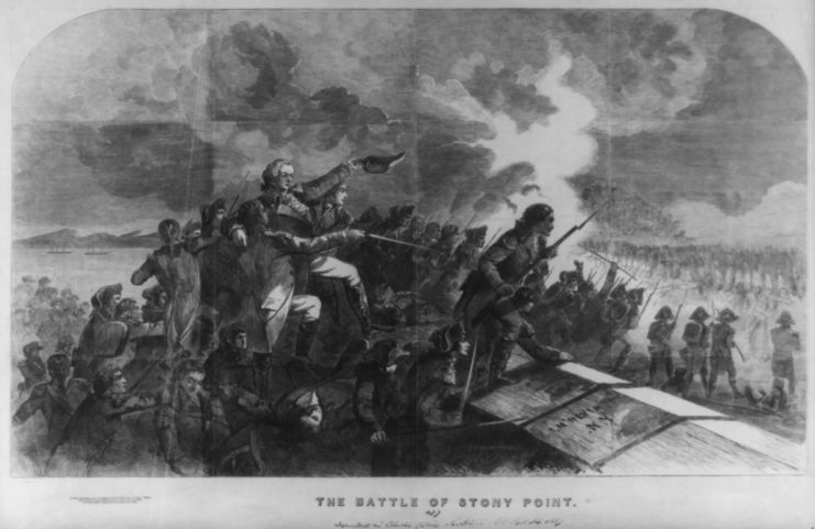 Drawing depicting the Battle of Stony Point