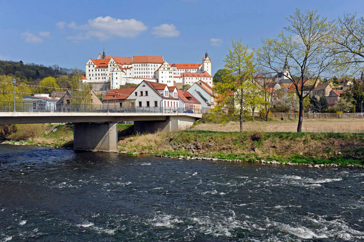 View of Colditz Castle across the river