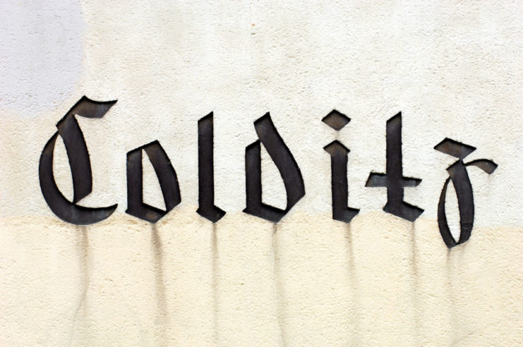Sign on the exterior of Colditz Castle