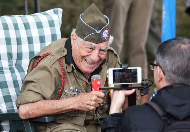 Vincent Speranza speaks to the media during the 75th Anniversary of D-Day