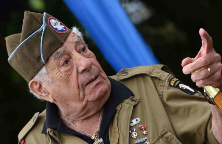 Vincent Speranza takes part in a celebration of the 75th Anniversary of the Landing at Normandy