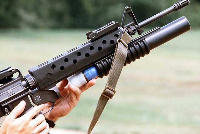 M203 grenade launcher attached to an M16 rifle
