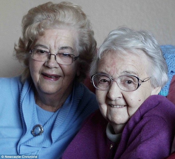 Bessie Thomas (left) and Millie Titshall (right) 70 years after their working stint with WAAF during WWII.