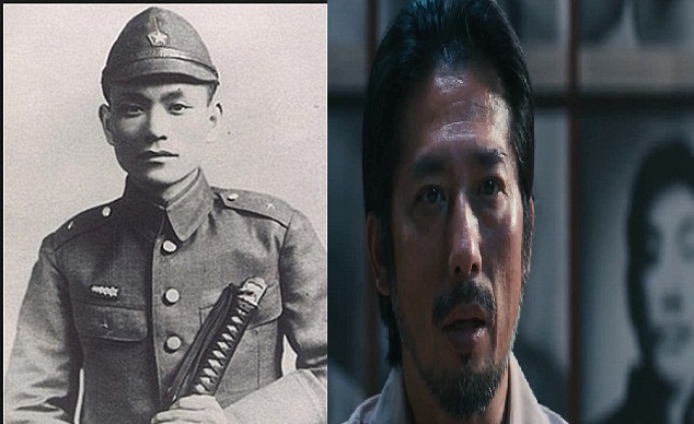Takashi Nagase and the actor who played his character in the movie, Hiroyuki Sanada