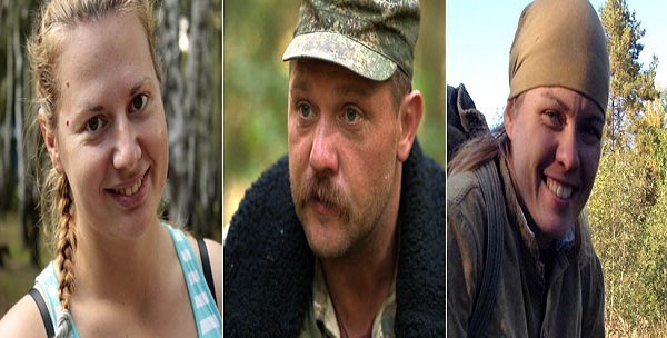 The diggers: (left to right) Marina, Ilya and Olga