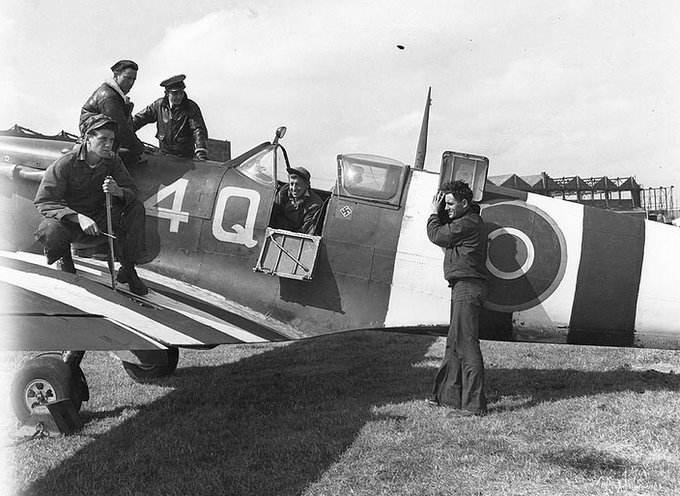 Spitfire VB in D-Day stripes