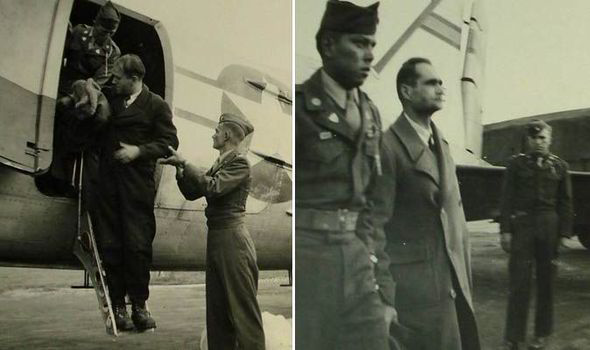 Photos of handcuffed Nazi war criminals Albert Speer (left) and Rudolf Hess (right) part of Mr. Ingham's WWII photo collection. (Photo Credit: Express/BNPS)