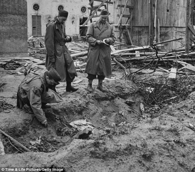 The garden spot believed to be the burning site of Hitler and Braun.