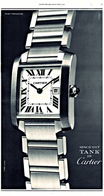 Cartier's Tank Watch line were modeled after Renault tanks in 1917.