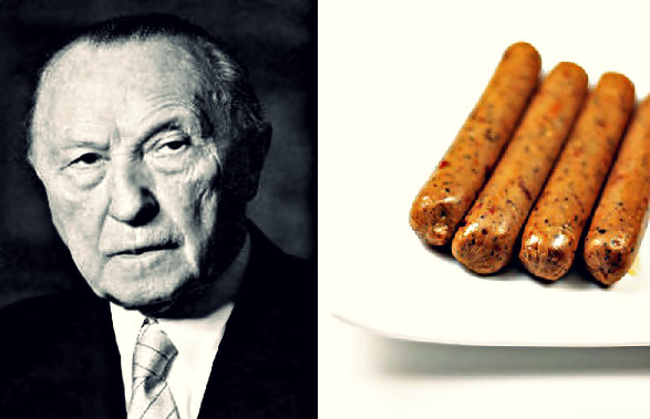 The soy sausages were an invention of then Cologne mayor Adenauer.