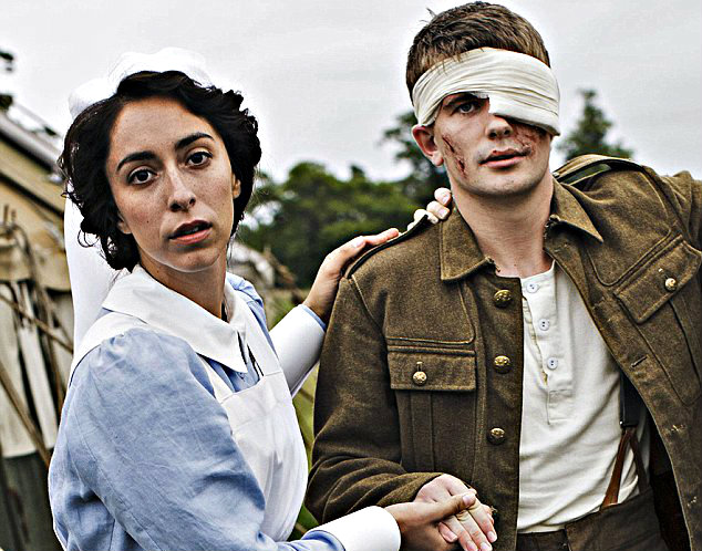 Oona Chaplin, granddaughter of the legendary silent actor Charlie Chaplin, as one of the nurses in The Crimson Field.