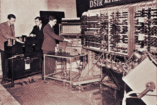 WWII hero Alan Turing at work.