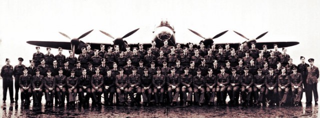 The 617 Squadron - the dambusters - pictured after Operation Chastise.