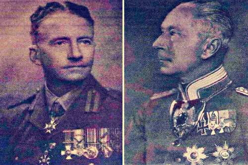 Clifton and Maximillian, the two officers of the warring sides, who decided on a truce, shared plum pudding and a beer toast during the Great War.