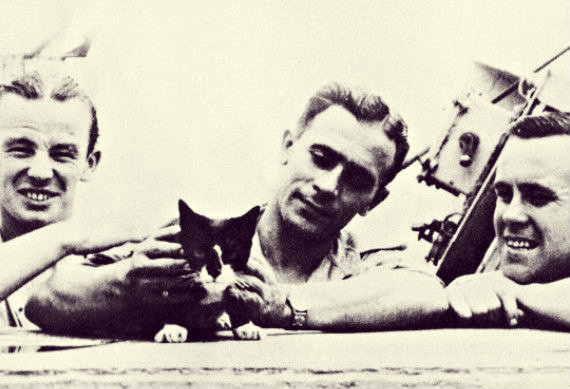 Simon with HMS Amethyst Crew Members