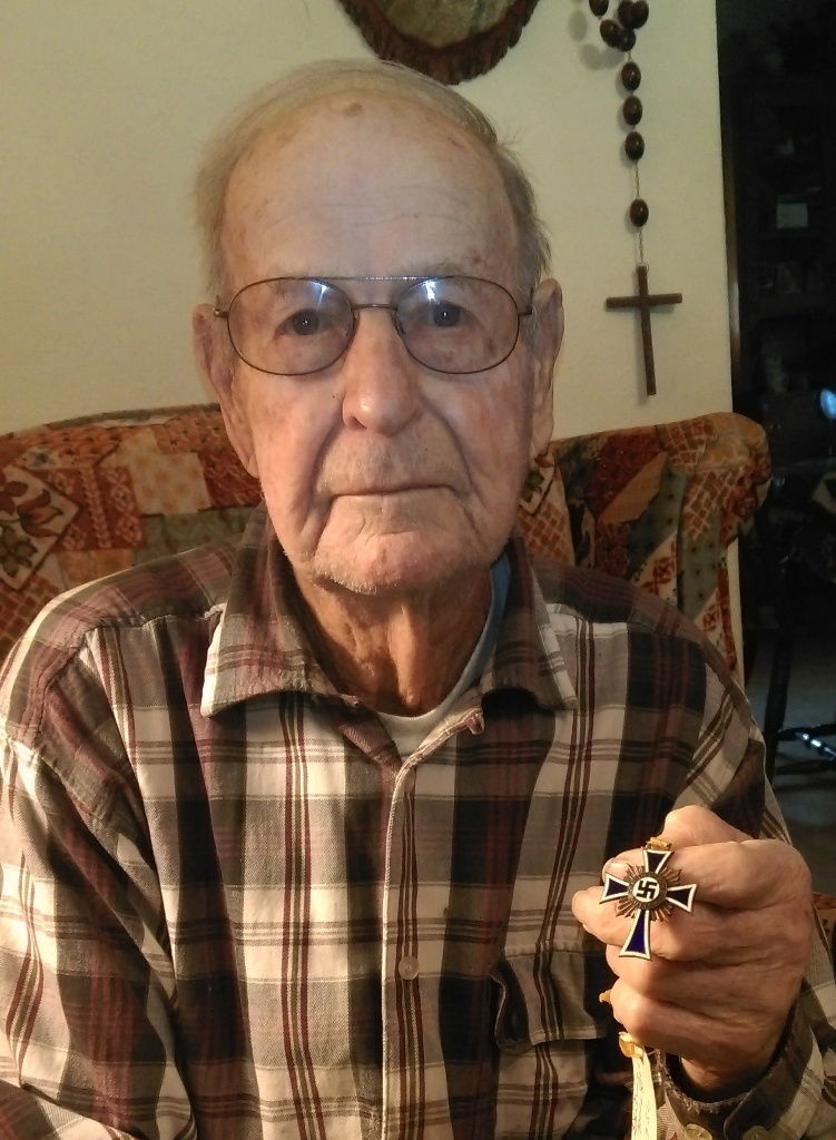 While in Nuremburg, Germany in 1945 with the U.S. Army, Norbert Gerling found a German “Mother’s Cross” in a war-ravaged industrial building. He has donated the WWII decoration to the Cole County Historical Society for preservation and display. Courtesy  of Jeremy P. Ämick 
